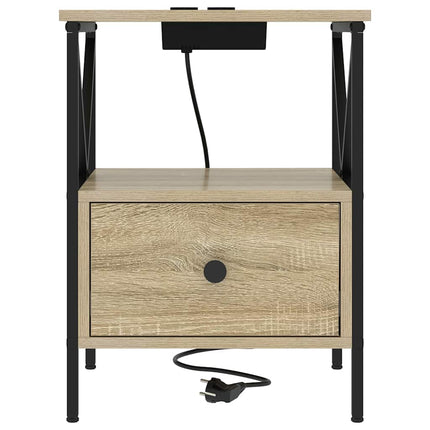 Nattduksbord med låda 2 pcs Sonoma-ek 41,5 x 40,5 x 55 cm