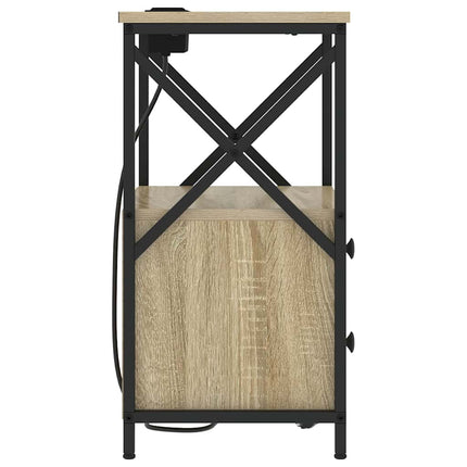 Nattduksbord 2 pcs Sonoma-ek 40 x 31 x 60 cm Konstruerat trä