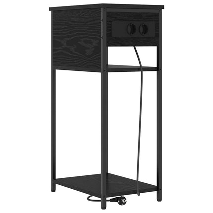 Nattduksbord Svart Ek 41 x 28 x 76 cm Konstruerat trä