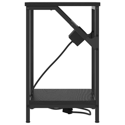 Nattduksbord Svart Ek 38 x 30 x 48 cm Konstruerat trä
