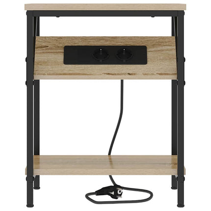 Nattduksbord 2 pcs Sonoma-ek 38 x 30 x 48 cm Konstruerat trä