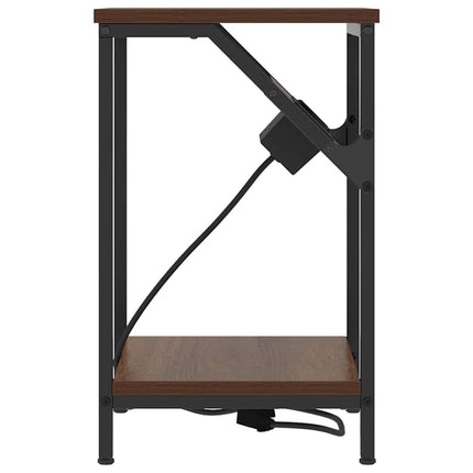 Nattduksbord 2 pcs Brun Ek 38 x 30 x 48 cm Konstruerat trä