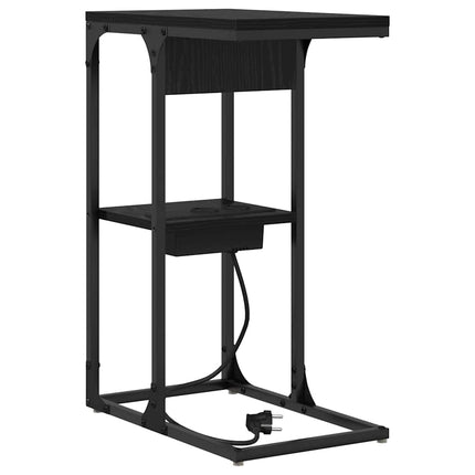 Nattduksbord Svart Ek 41,5 x 26 x 60,5 cm Konstruerat trä