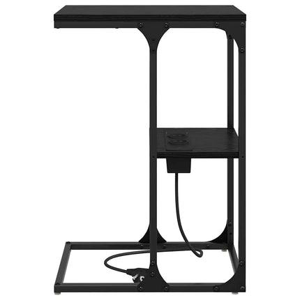 Nattduksbord Svart Ek 41,5 x 26 x 60,5 cm Konstruerat trä