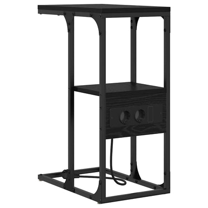 Nattduksbord Svart Ek 41,5 x 26 x 60,5 cm Konstruerat trä