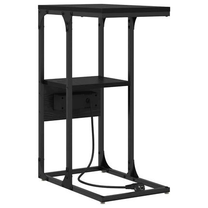 Nattduksbord Svart Ek 41,5 x 26 x 60,5 cm Konstruerat trä