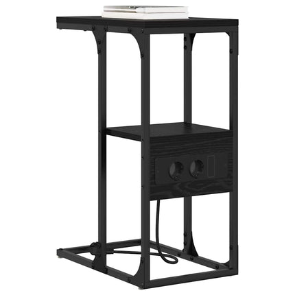 Nattduksbord Svart Ek 41,5 x 26 x 60,5 cm Konstruerat trä