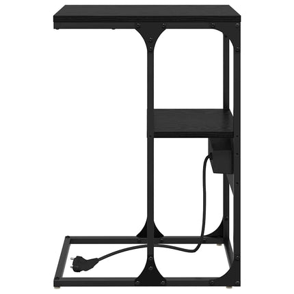 Nattduksbord Svart Ek 41,5 x 26 x 60,5 cm Konstruerat trä