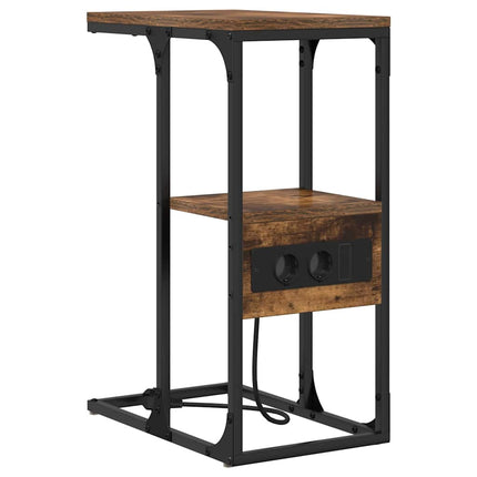 Nattduksbord Rökfärgad ek 41.5 x 26 x 60.5 cm Konstruerat trä