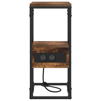 Nattduksbord Rökt ek 41,5 x 26 x 60,5 cm Konstruerat trä