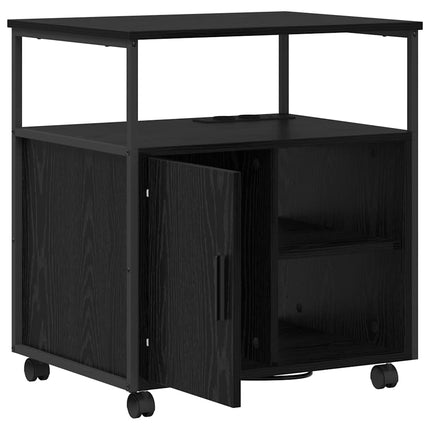 Skåp med laddstation Svart Ek 61 x 46 x 67 cm Konstruerat trä