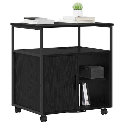 Skåp med laddstation Svart Ek 61 x 46 x 67 cm Konstruerat trä