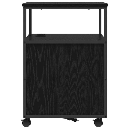 Skåp med laddstation Svart Ek 61 x 46 x 67 cm Konstruerat trä