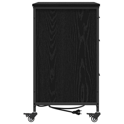 Skåp med laddstation 76 x 41 x 72 cm Konstruerat trä Svart Ek