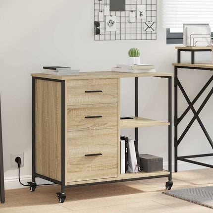 Skåp med laddstation Sonoma-ek 76 x 41 x 72 cm Konstruerat trä