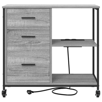 Skåp med laddstation 76 x 41 x 72 cm Konstruerat trä Grå Sonoma