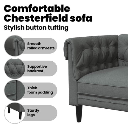 Soffa Mörkgrå 78,5 x 74,5 x 74,5 cm Polyester