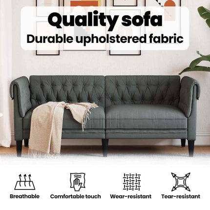 Soffa Mörkgrå 182,5 x 74,5 x 74,5 cm Polyester