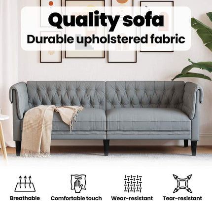 Soffa Ljusgrå 201,5 x 74,5 x 74,5 cm Polyester
