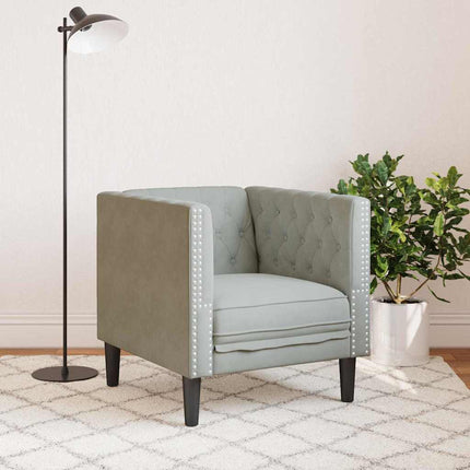 Soffa Ljusgrå 74,5 x 71 x 70,5 cm Sammet