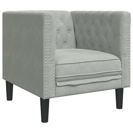 Soffa Ljusgrå 74,5 x 71 x 70,5 cm Sammet
