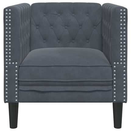 Soffa Mörkgrå 74,5 x 71 x 70,5 cm Sammet