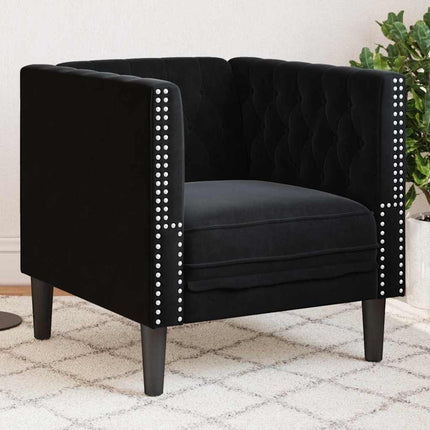 Soffa Svart 74,5 x 71 x 70,5 cm Sammet