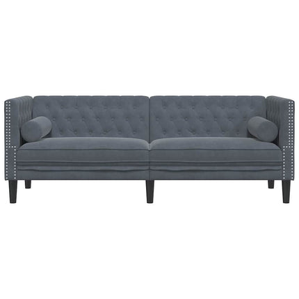 Soffa Mörkgrå 194 x 74,5 x 70,5 cm Sammet