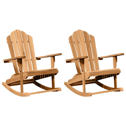 Adirondack Gungstol 2 st Brun Massivt teakträ