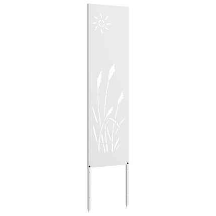 Trädgårds integritetsskärm Vit 32 x 140 cm Kallvalsat stål