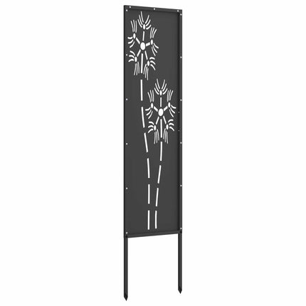 Trädgårds integritetsskärm Svart 32 x 140 cm Kallvalsat stål