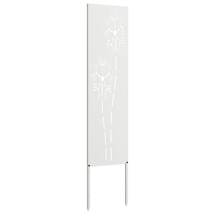 Trädgårds integritetsskärm Vit 32 x 140 cm Kallvalsat stål