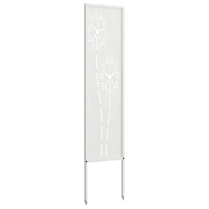 Trädgårds integritetsskärm Vit 32 x 140 cm Kallvalsat stål