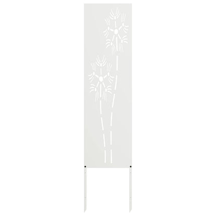Trädgårds integritetsskärm Vit 32 x 140 cm Kallvalsat stål