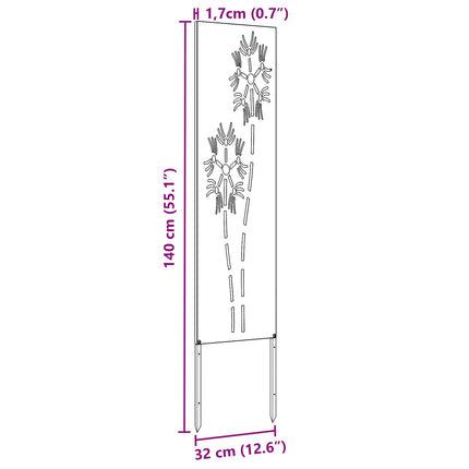 Trädgårds integritetsskärm Antracit 32 x 140 cm Kallvalsat stål