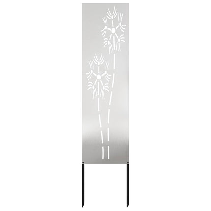 Trädgårds integritetsskärm Silver 32 x 140 cm Rostfritt stål