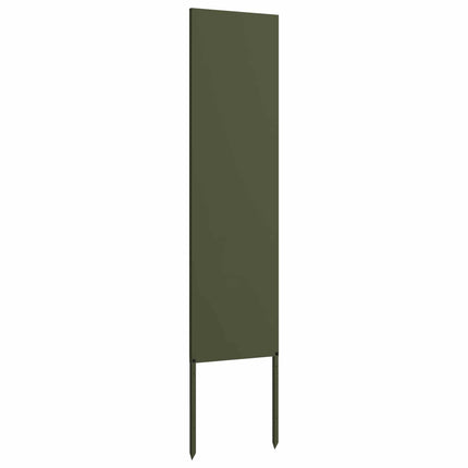 Trädgårds integritetsskärm Olivgrön 32 x 140 cm Kallvalsat stål