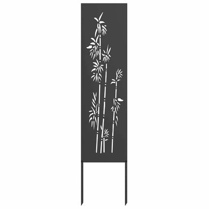 Trädgårds integritetsskärm Svart 32 x 140 cm Kallvalsat stål