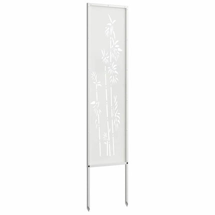 Trädgårds integritetsskärm Vit 32 x 140 cm Kallvalsat stål