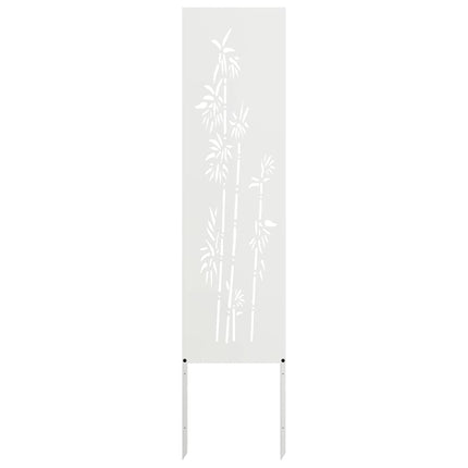 Trädgårds integritetsskärm Vit 32 x 140 cm Kallvalsat stål
