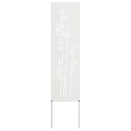 Trädgårds integritetsskärm Vit 32 x 140 cm Kallvalsat stål