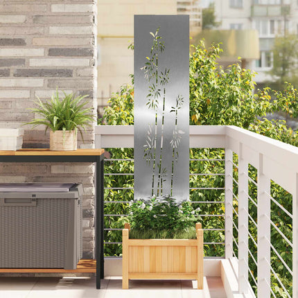 Trädgårds integritetsskärm Silver 32 x 140 cm Rostfritt stål