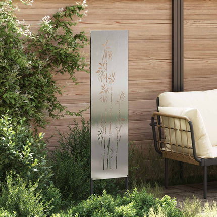 Trädgårds integritetsskärm Silver 32 x 140 cm Rostfritt stål