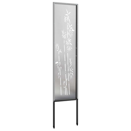 Trädgårds integritetsskärm Silver 32 x 140 cm Rostfritt stål