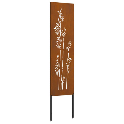Trädgårds integritetsskärm Blommor Rostig 32 x 140 cm