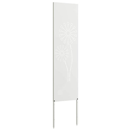 Trädgårds integritetsskärm Vit 32 x 140 cm Kallvalsat stål