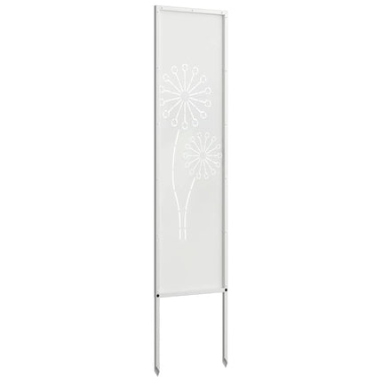 Trädgårds integritetsskärm Vit 32 x 140 cm Kallvalsat stål