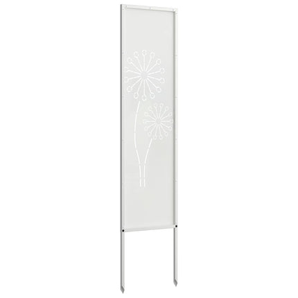 Trädgårds integritetsskärm Vit 32 x 140 cm Kallvalsat stål