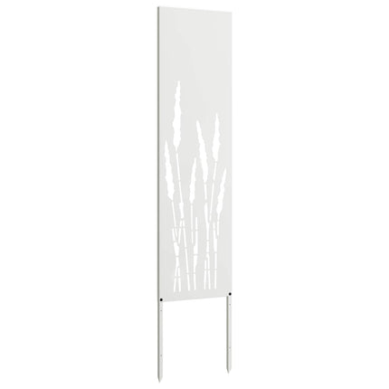 Trädgårds integritetsskärm Vit 32 x 140 cm Kallvalsat stål