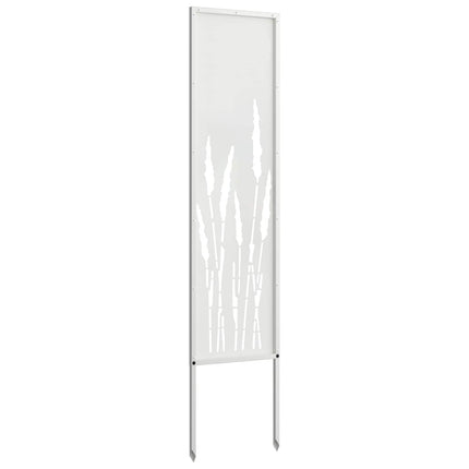 Trädgårds integritetsskärm Vit 32 x 140 cm Kallvalsat stål